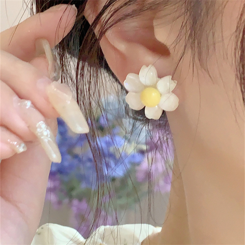 Sweet Flower Arylic Women's Ear Clips Ear Studs display picture 12