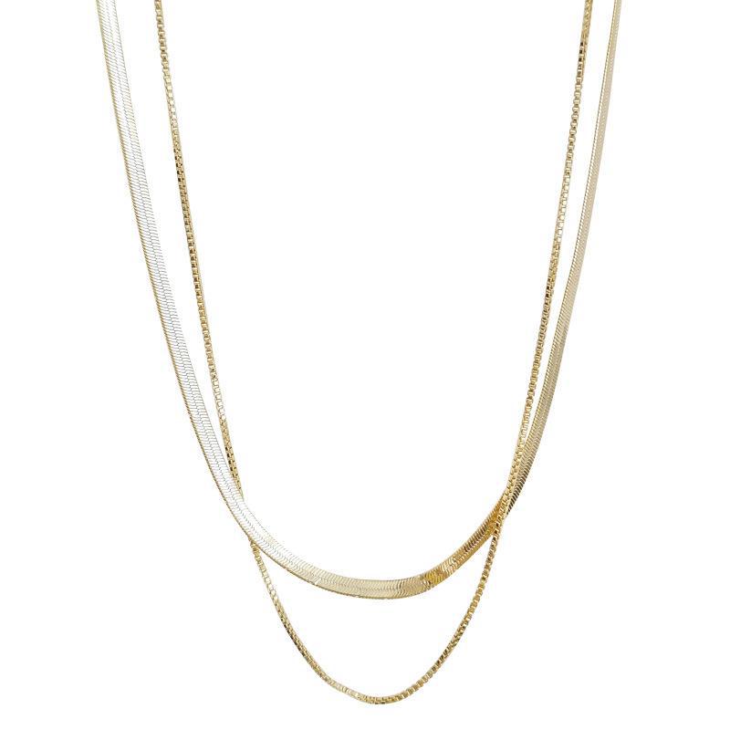 Casual Vintage Style Solid Color Titanium Steel Plating 18k Gold Plated Layered Necklaces display picture 5