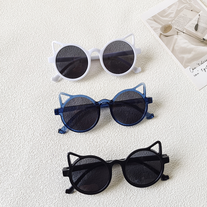 Cartoon Style Cute Vacation Cat Pc Cat Eye Full Frame Kids Sunglasses display picture 3