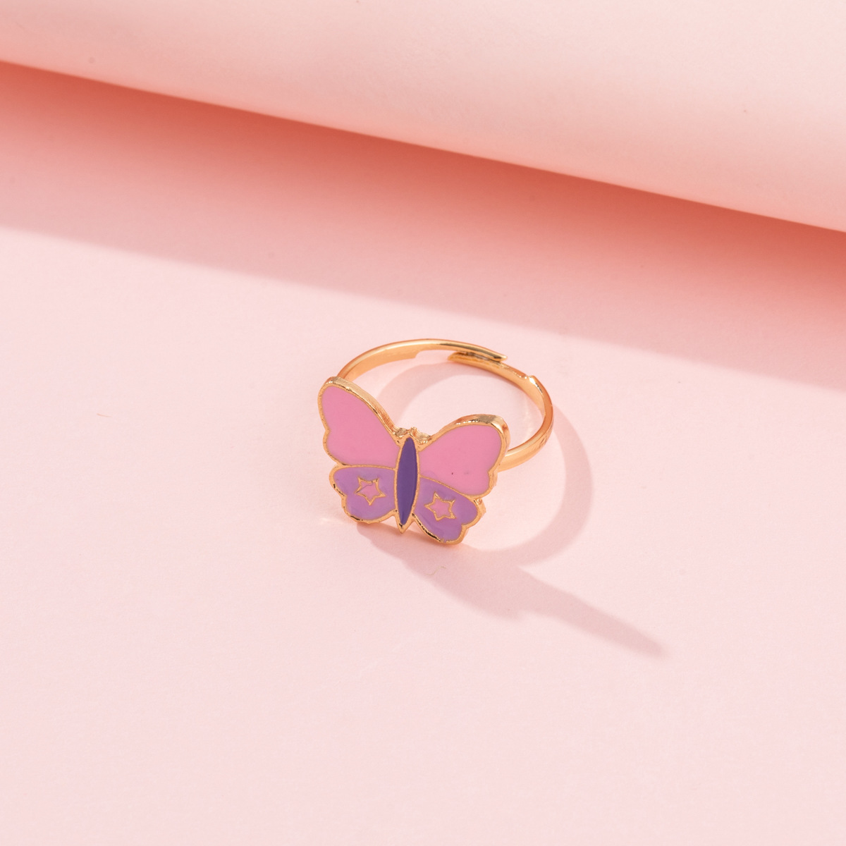 Vacation Heart Shape Mushroom Butterfly Alloy Enamel Plating Women's Rings display picture 6