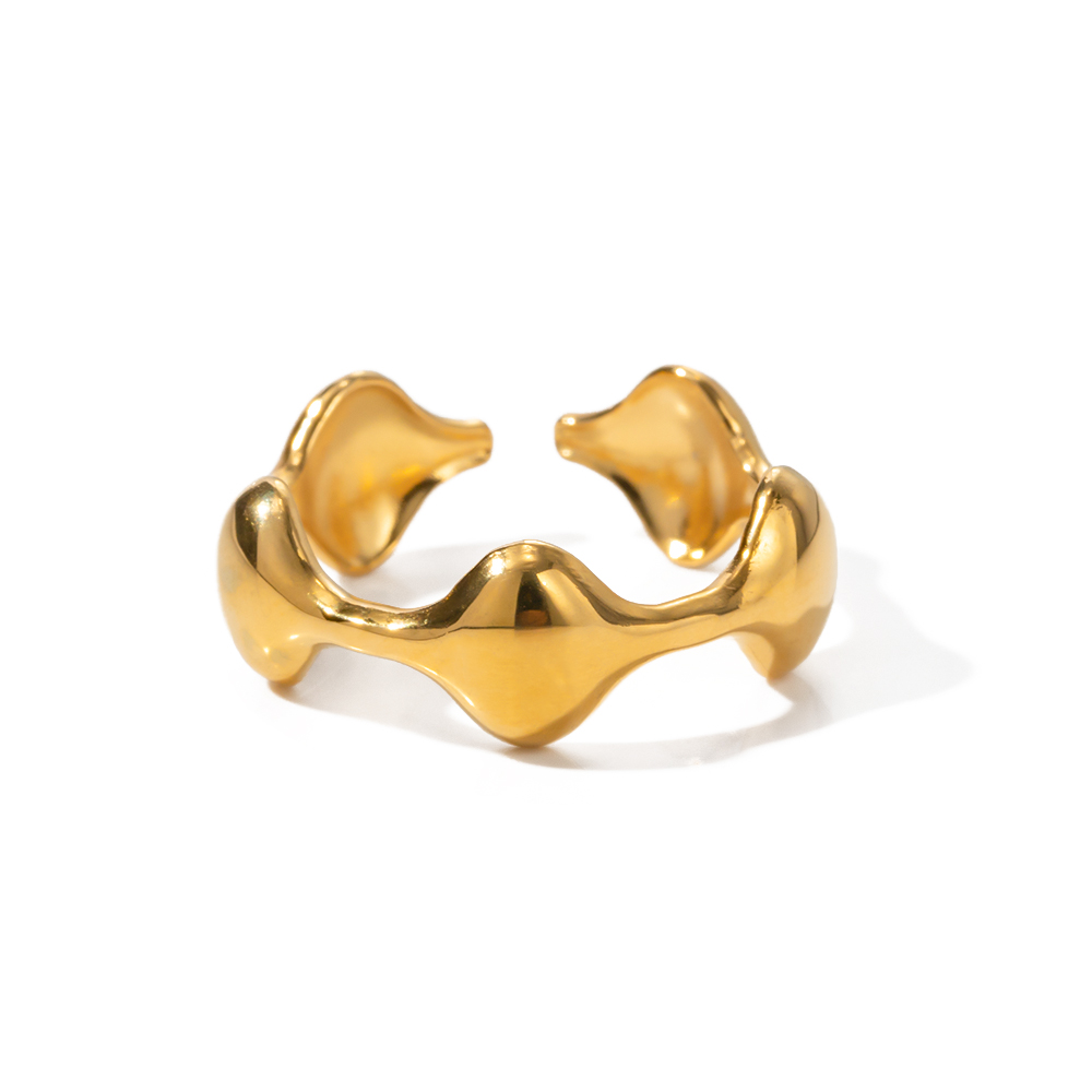 Ig Style Simple Style Irregular Stainless Steel Plating 18k Gold Plated Open Ring display picture 6