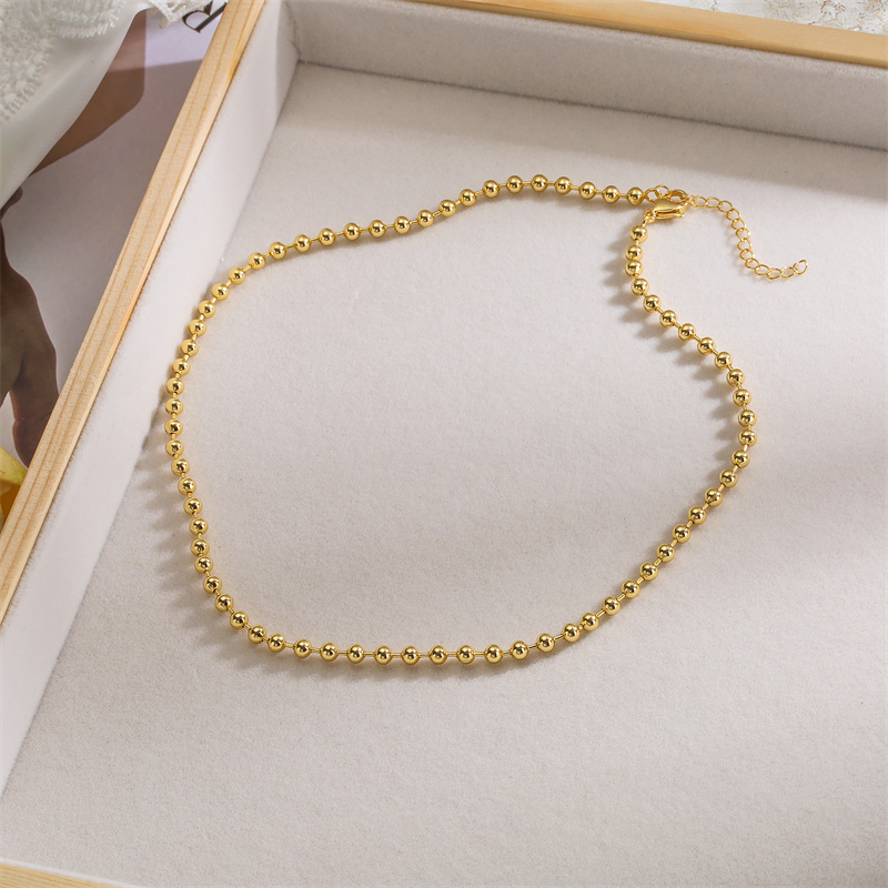 Simple Style Round Copper Gold Plated Necklace In Bulk display picture 2
