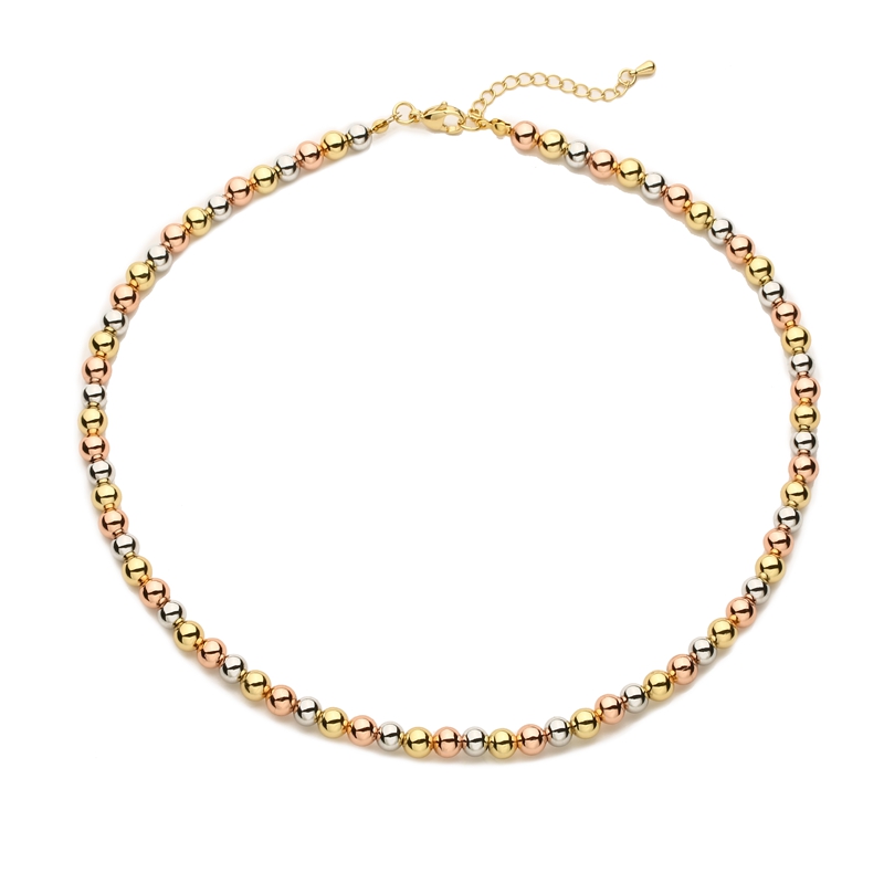 Artistic Round Copper Beaded Plating Gold Plated Bracelets Necklace display picture 3