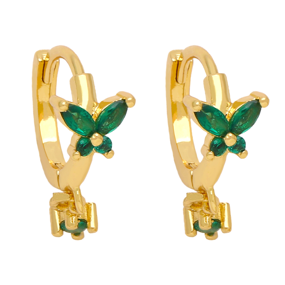 1 Pair Modern Style Butterfly Plating Inlay Copper Zircon 18k Gold Plated Earrings display picture 3