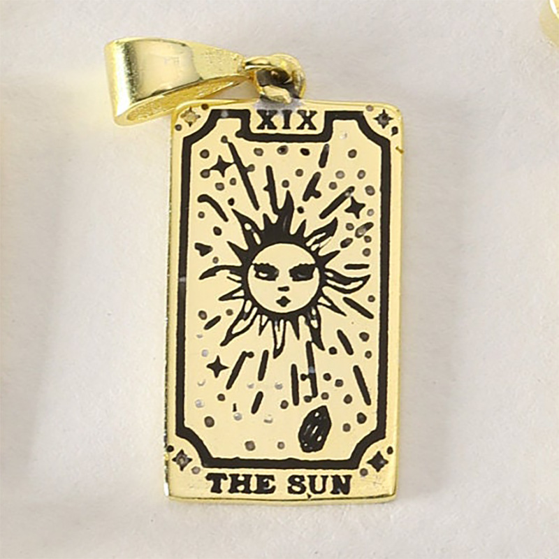 Retro Tarot Stainless Steel Plating 18k Gold Plated Pendant Necklace display picture 5