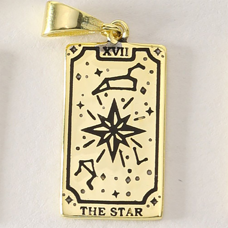 Retro Tarot Stainless Steel Plating 18k Gold Plated Pendant Necklace display picture 6