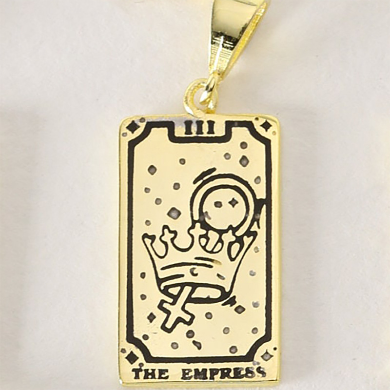 Retro Tarot Stainless Steel Plating 18k Gold Plated Pendant Necklace display picture 8