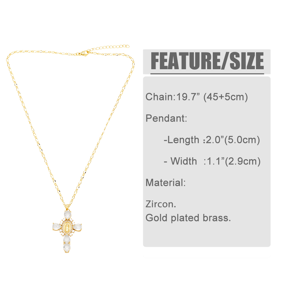 Artistic Human Cross Stainless Steel Copper Plating Inlay Zircon 18k Gold Plated Pendant Necklace display picture 1