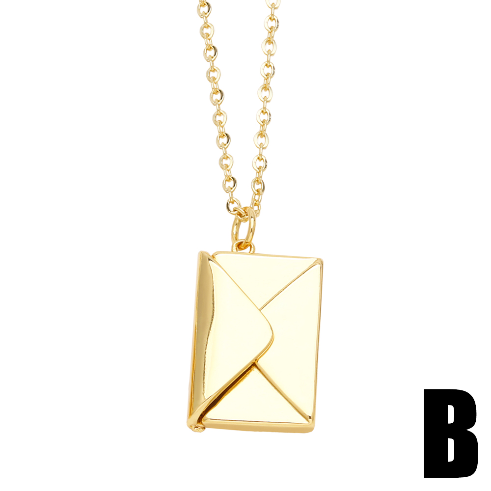 Simple Style Envelope Stainless Steel Copper Plating 18k Gold Plated Pendant Necklace display picture 4