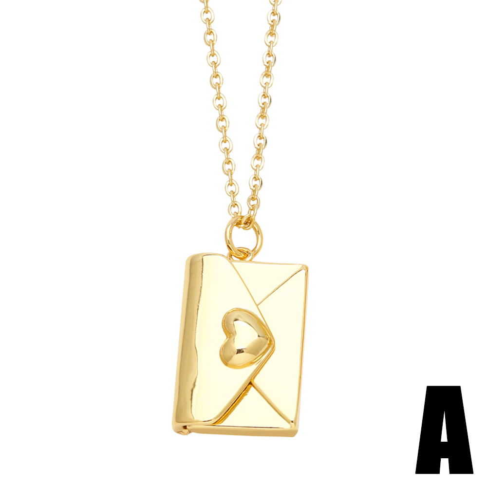 Simple Style Envelope Stainless Steel Copper Plating 18k Gold Plated Pendant Necklace display picture 3