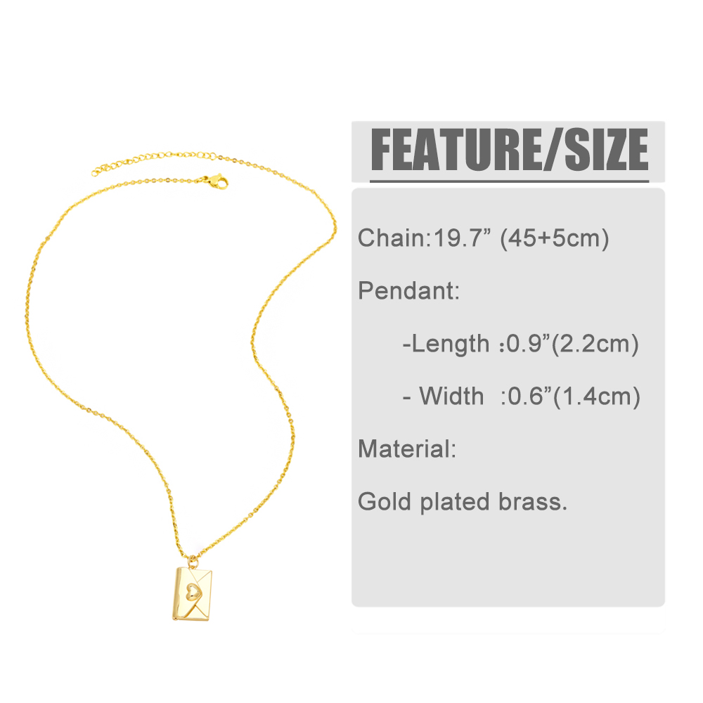 Simple Style Envelope Stainless Steel Copper Plating 18k Gold Plated Pendant Necklace display picture 1