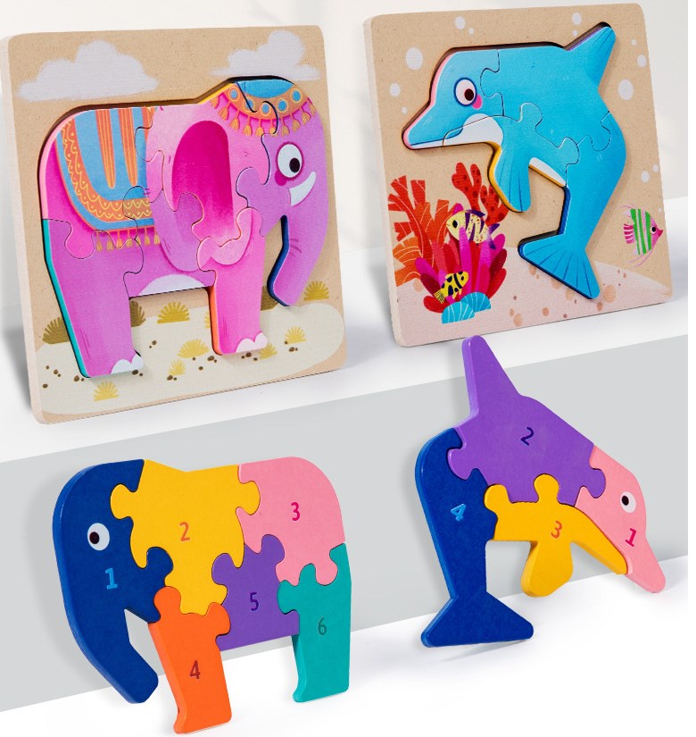 Puzzles Toddler(3-6years) Cartoon Wood Toys display picture 1