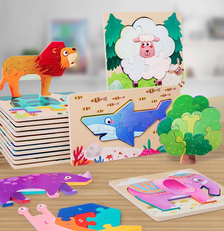 Puzzles Toddler(3-6years) Cartoon Wood Toys display picture 2