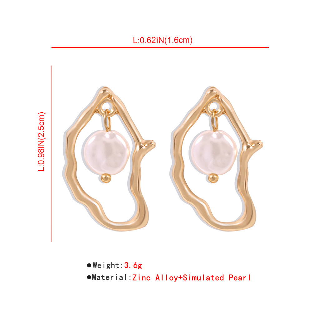 Elegant Geometric Alloy Inlay Artificial Pearls Women's Drop Earrings display picture 6