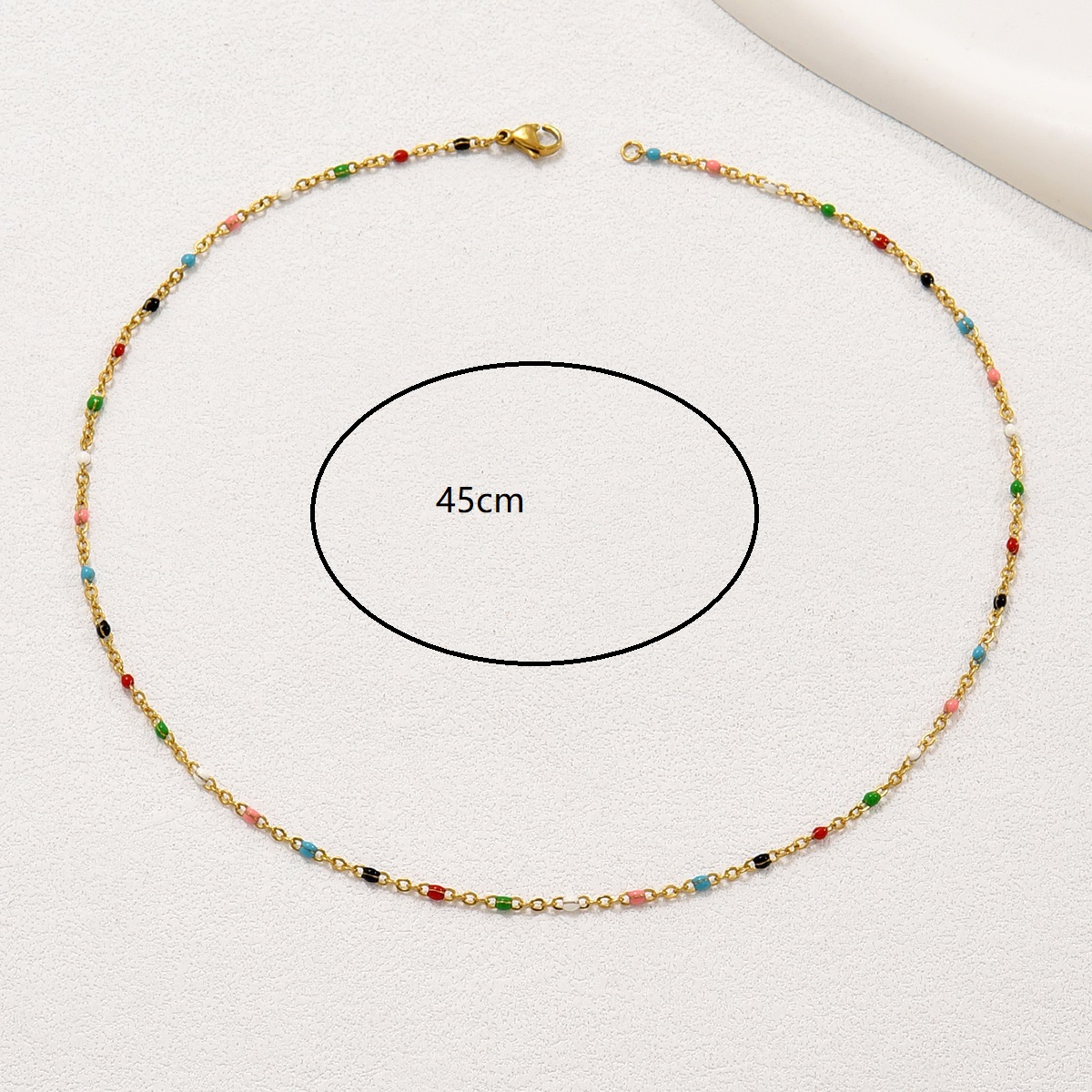 201 Stainless Steel 18K Gold Plated Casual Simple Style Beaded Plating Colorful Necklace display picture 6