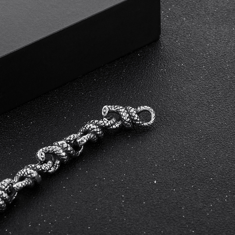 Hip-hop Punk Snake Titanium Steel Men's Bracelets display picture 10