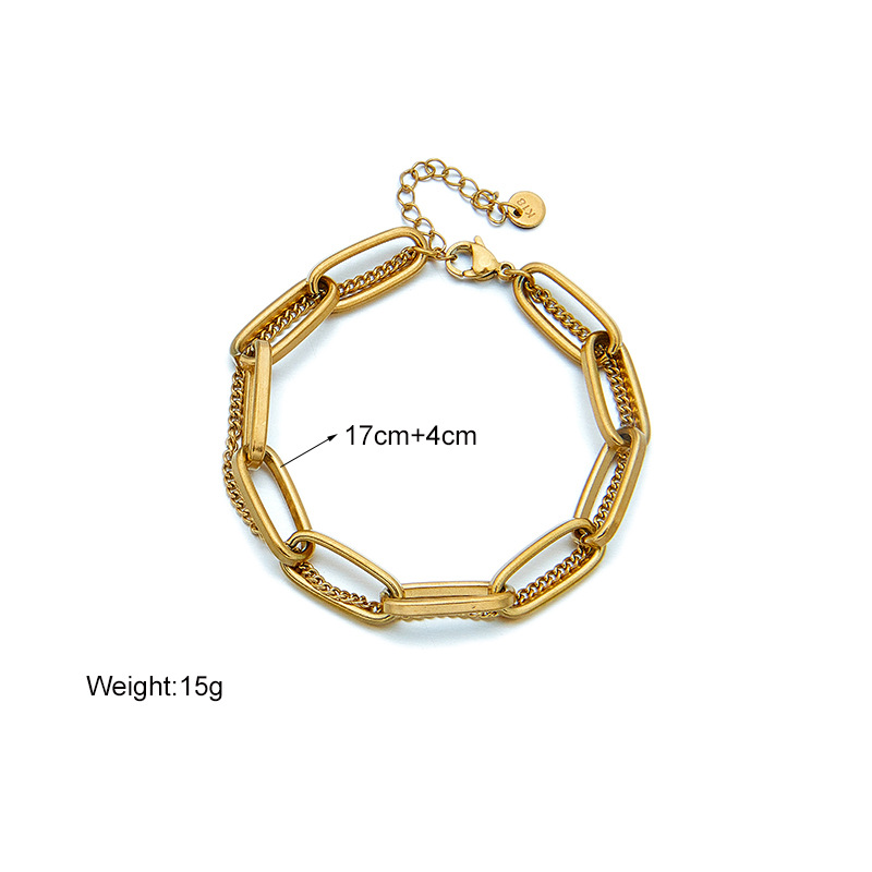 Simple Style Commute Solid Color 304 Stainless Steel 18K Gold Plated Bracelets In Bulk display picture 4
