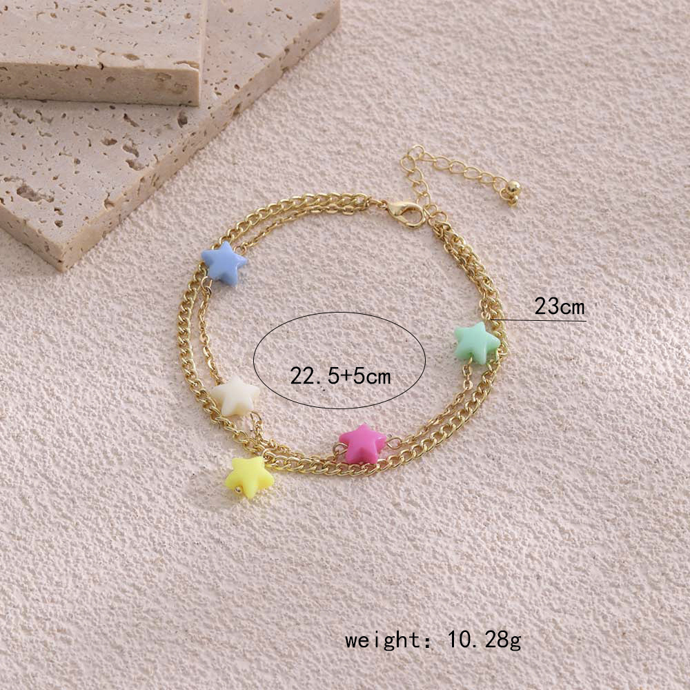 Wholesale Jewelry Vacation Sweet Heart Shape Smiley Face Alloy Resin Anklet display picture 5