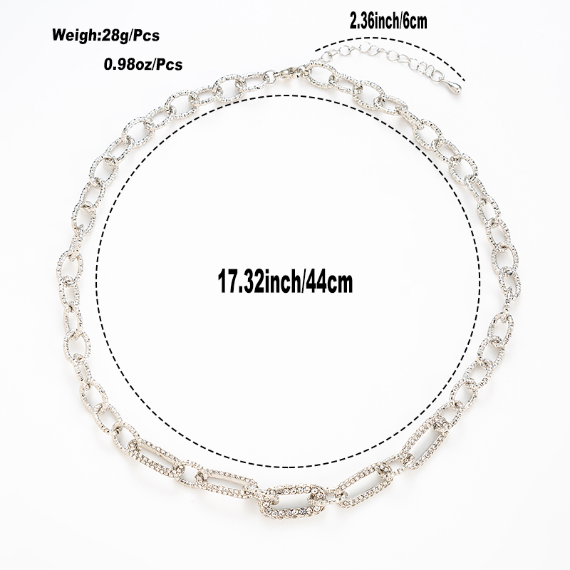 Hip-hop Geometric Stainless Steel Plating Inlay Zircon Platinum Plated Necklace display picture 1