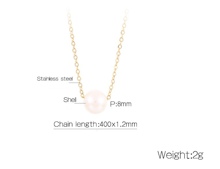 Stainless Steel Shell Titanium Steel 18K Gold Plated Simple Style Plating Round Necklace display picture 11