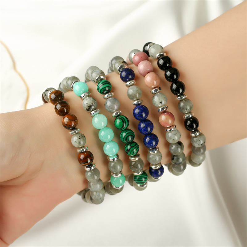 Ethnic Style Geometric Stainless Steel Natural Stone Beaded Bracelets display picture 1