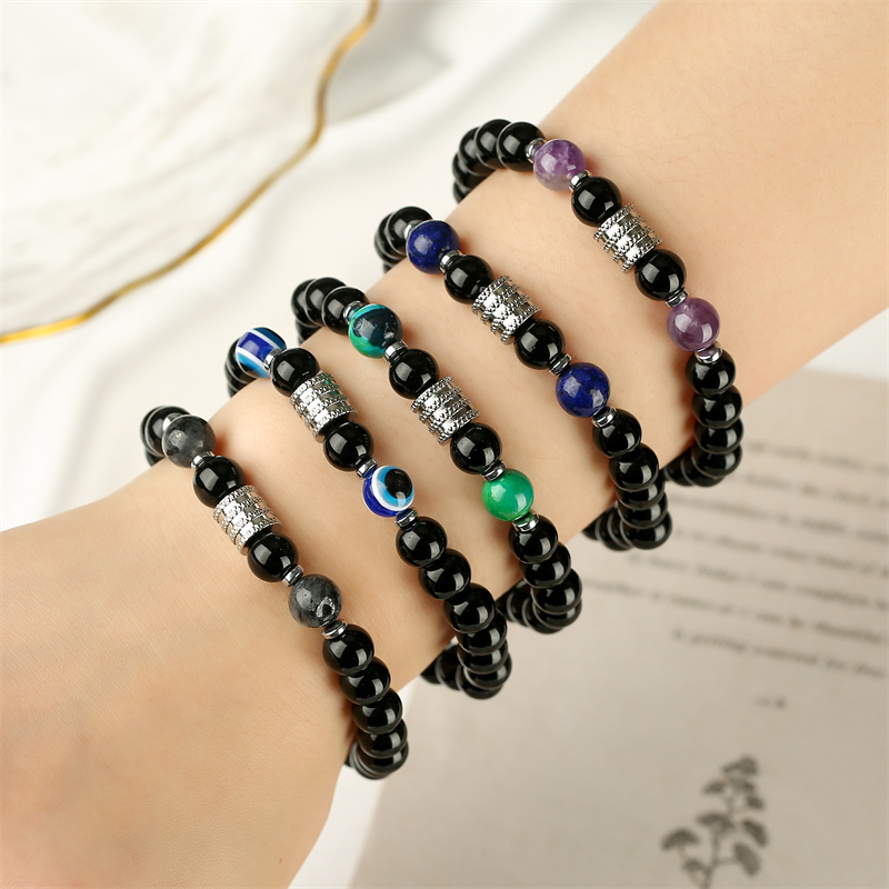 Ethnischer Stil Geometrisch Rostfreier Stahl Ein Naturstein Perlen Armbänder display picture 1