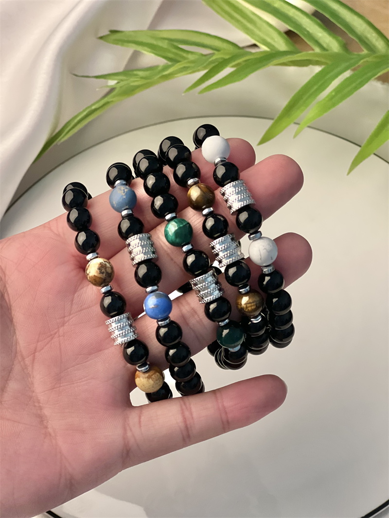 Ethnic Style Geometric Stainless Steel Natural Stone Beaded Bracelets display picture 2