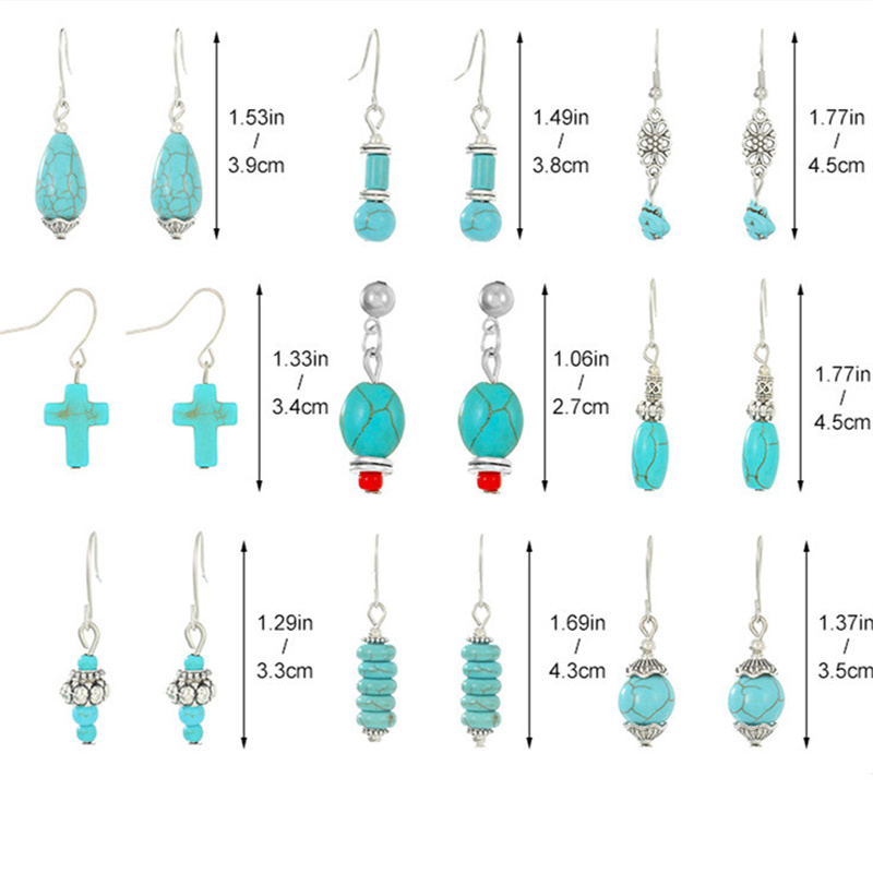 Vintage Style Geometric Alloy Metal Brass Plating Inlay Artificial Pearls Turquoise Zircon 18k Gold Plated Gold Plated Silver Plated Women's Drop Earrings display picture 13