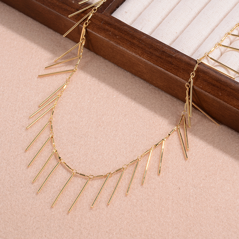 Elegant Geometric Copper Tassel Plating 18k Gold Plated Necklace display picture 5