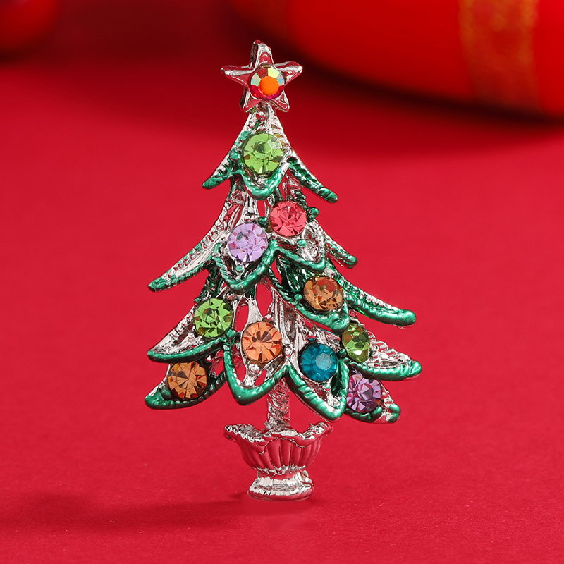 Ethnic Style Christmas Tree Alloy Inlay Rhinestones Unisex Brooches display picture 1