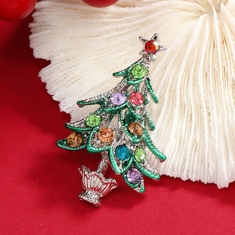 Ethnic Style Christmas Tree Alloy Inlay Rhinestones Unisex Brooches display picture 2