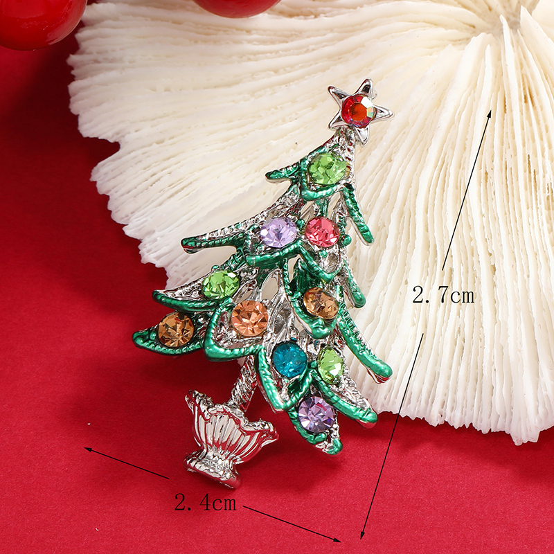 Ethnic Style Christmas Tree Alloy Inlay Rhinestones Unisex Brooches display picture 3
