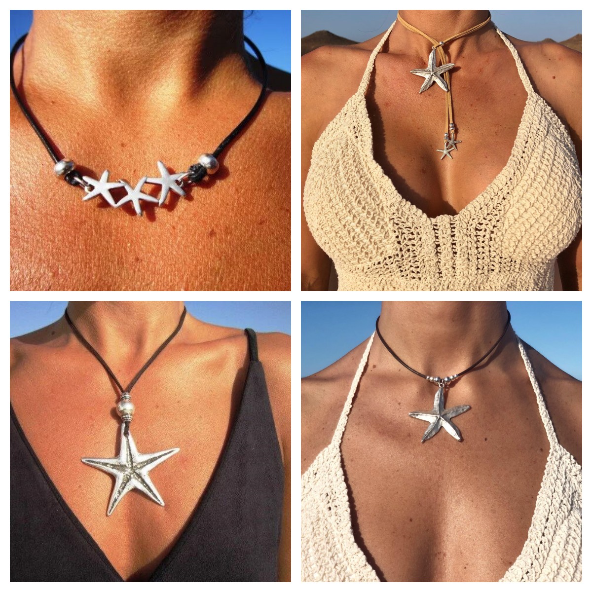 Beach Starfish Alloy Rope Women's Necklace display picture 2