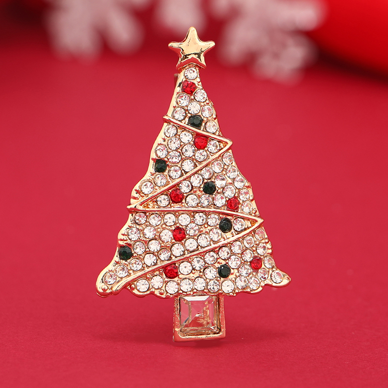 Modern Style Artistic Christmas Tree Alloy Inlay Rhinestones Unisex Brooches display picture 1