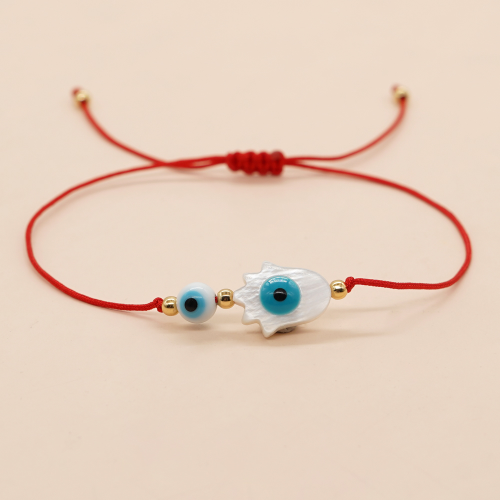 Ethnic Style Devil's Eye Palm Glass Shell Beaded Handmade Women's Bracelets display picture 1