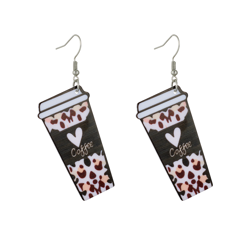 Cartoon Style Cup Leopard Arylic Women's Drop Earrings display picture 2