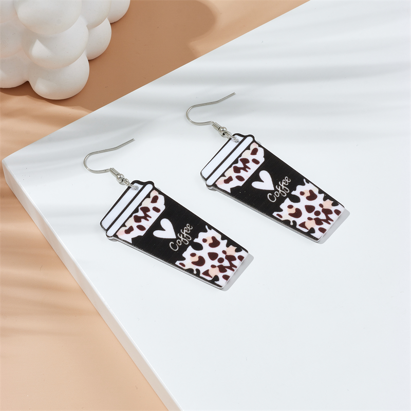 Cartoon Style Cup Leopard Arylic Women's Drop Earrings display picture 3