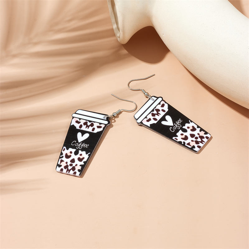 Cartoon Style Cup Leopard Arylic Women's Drop Earrings display picture 4