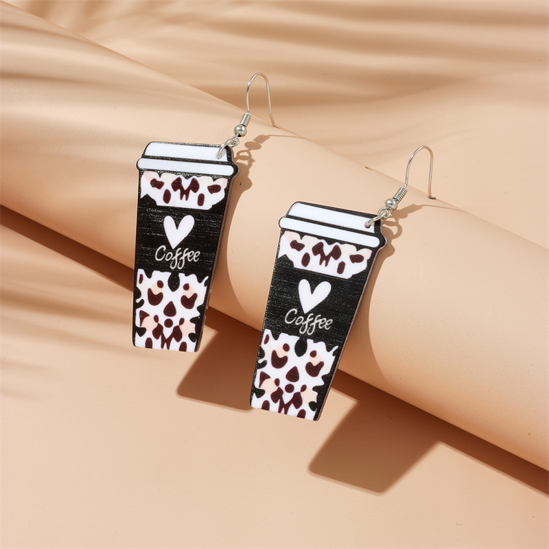 Cartoon Style Cup Leopard Arylic Women's Drop Earrings display picture 5