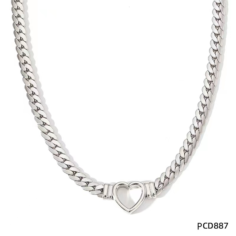 Ig Style Heart Shape Titanium Steel Plating Necklace display picture 1