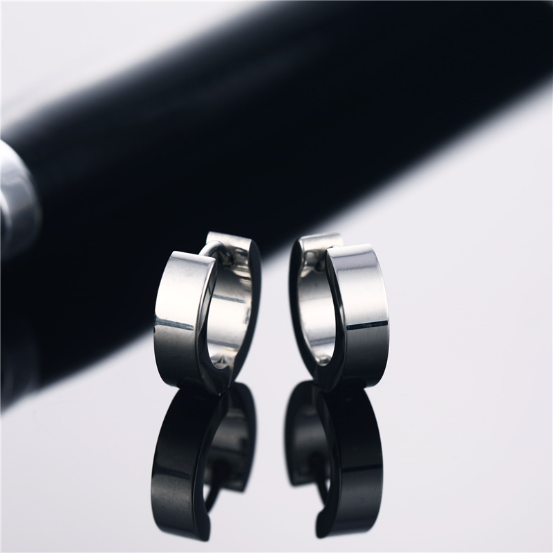 1 Pair Simple Style Commute Round Stainless Steel Hoop Earrings display picture 4
