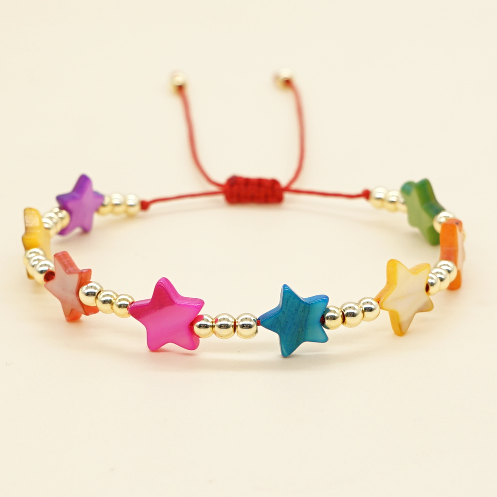 Ethnic Style Letter Star Eye Arylic Glass Seed Bead Beaded Women's Bracelets display picture 6
