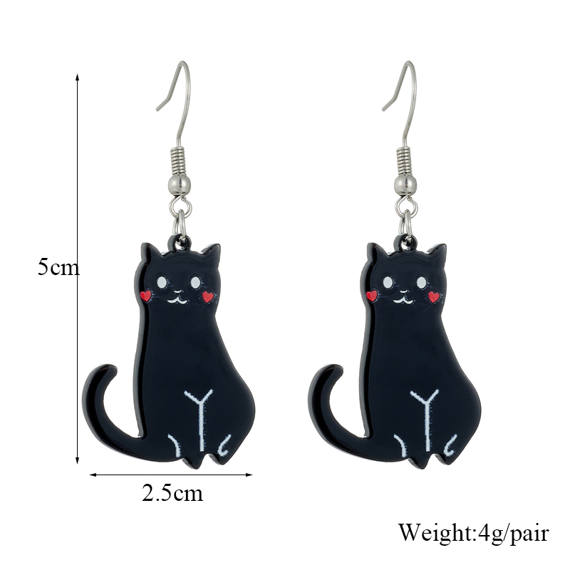 Cartoon Style Cute Cat Arylic Women's Drop Earrings display picture 1