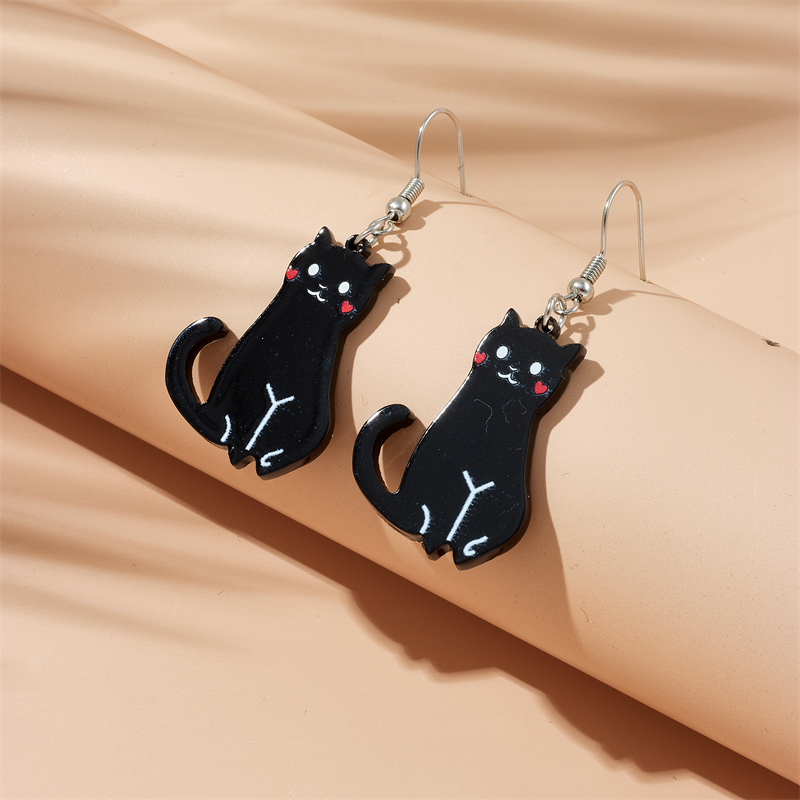 Cartoon Style Cute Cat Arylic Women's Drop Earrings display picture 5