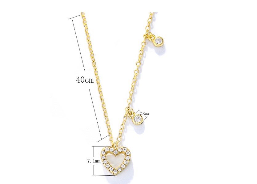 Wholesale Sweet Heart Shape Sterling Silver Inlay Zircon Pendant Necklace display picture 6