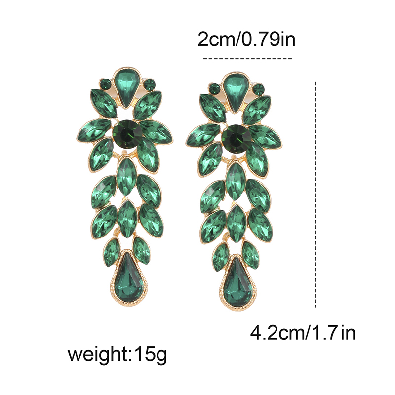1 Pair Glam Luxurious Round Inlay Alloy Crystal Drop Earrings display picture 1