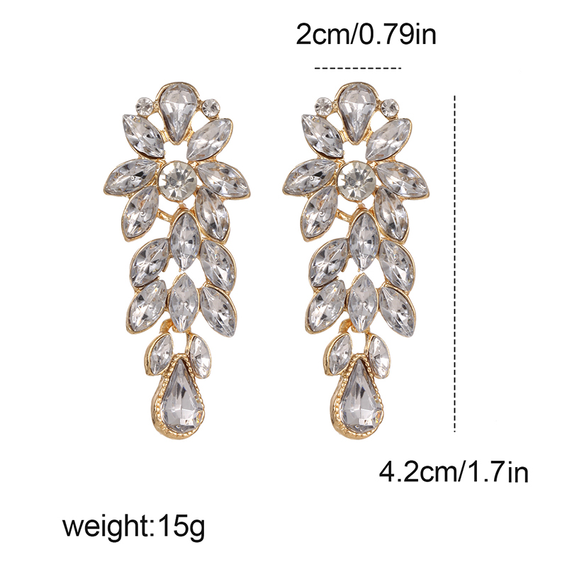 1 Pair Luxurious Shiny Geometric Tassel Inlay Alloy Artificial Crystal Drop Earrings display picture 1