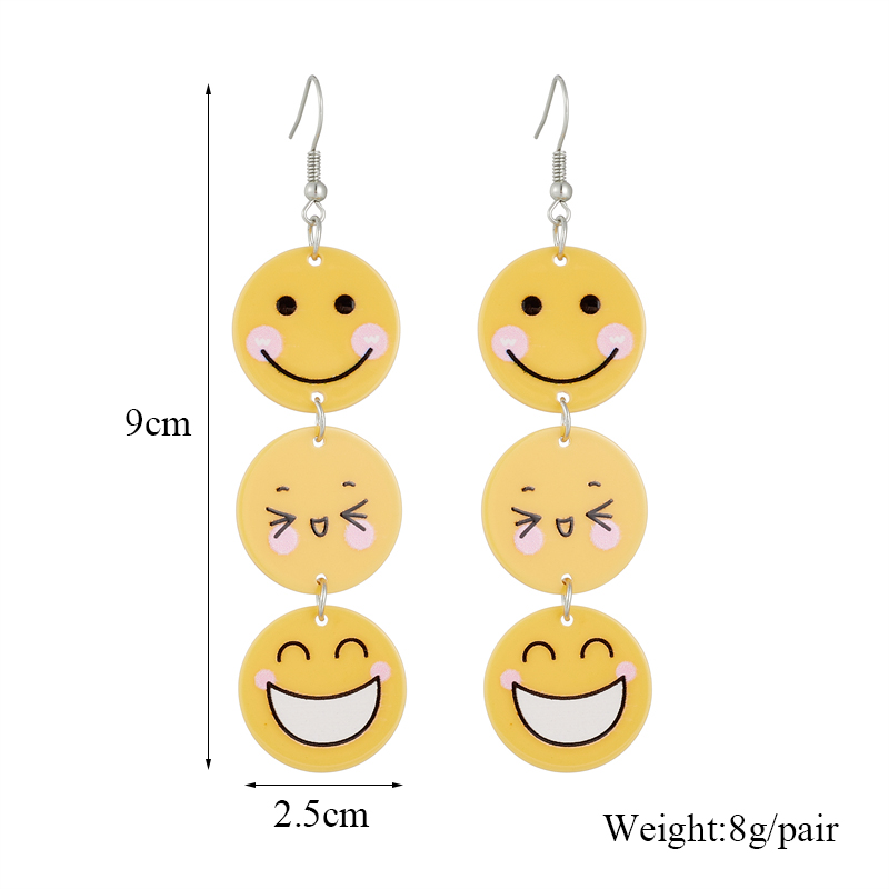 Cartoon Style Smiley Face Emoji Face Arylic Women's Drop Earrings display picture 1
