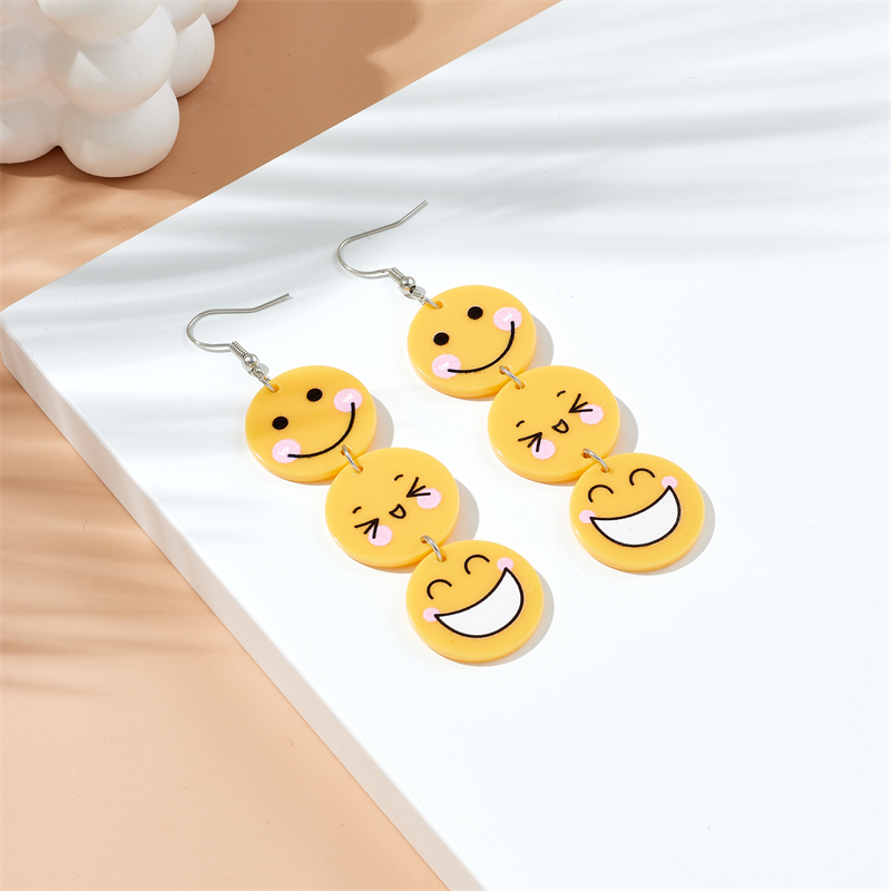 Cartoon Style Smiley Face Emoji Face Arylic Women's Drop Earrings display picture 3