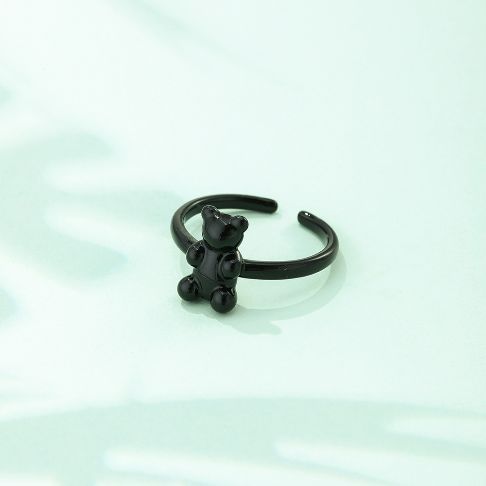 Wholesale Jewelry Cute Bear Alloy Enamel Plating Open Ring display picture 13